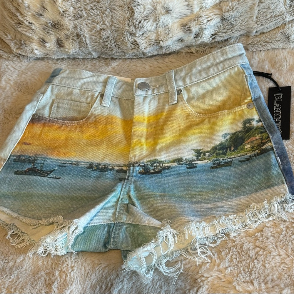 Blank NYC Vintage High Rise Shorts SZ 25 High Waist Photoprint Barrow